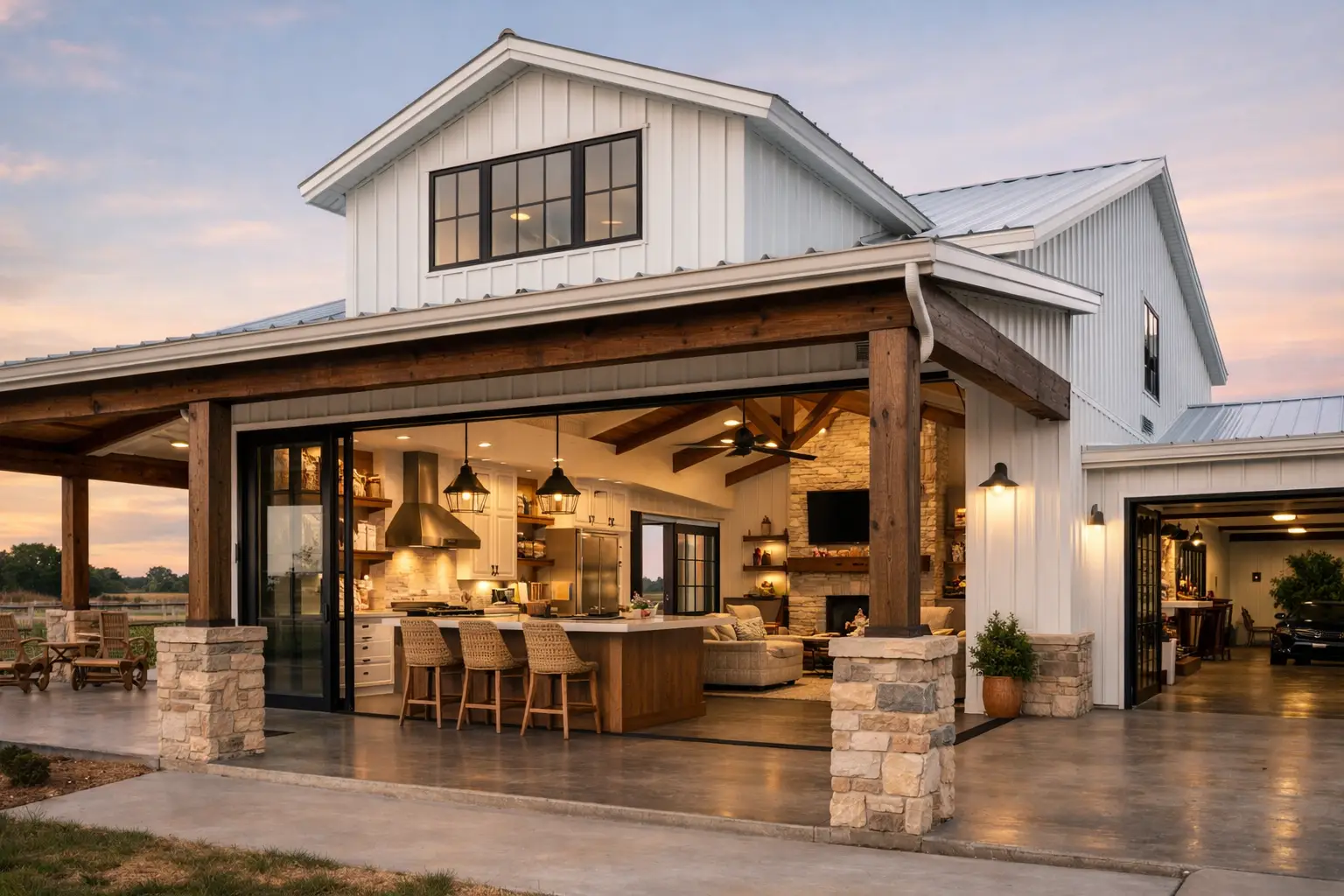 Barndominium Large Open-Concept Kitchens