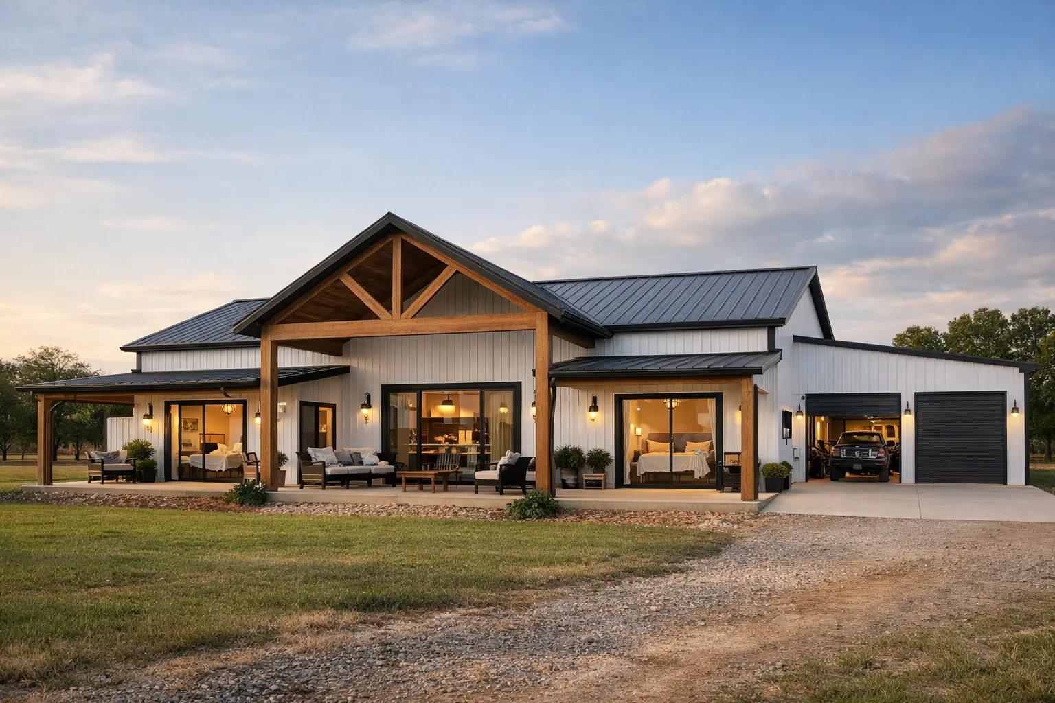 Dual Primary Suite Barndominium Layouts