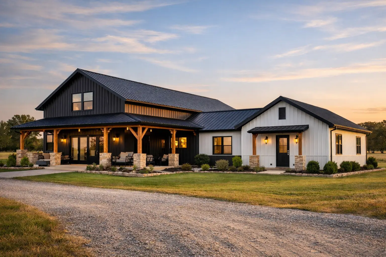 One-Story Barndominium With Mother-in-Law Suite
