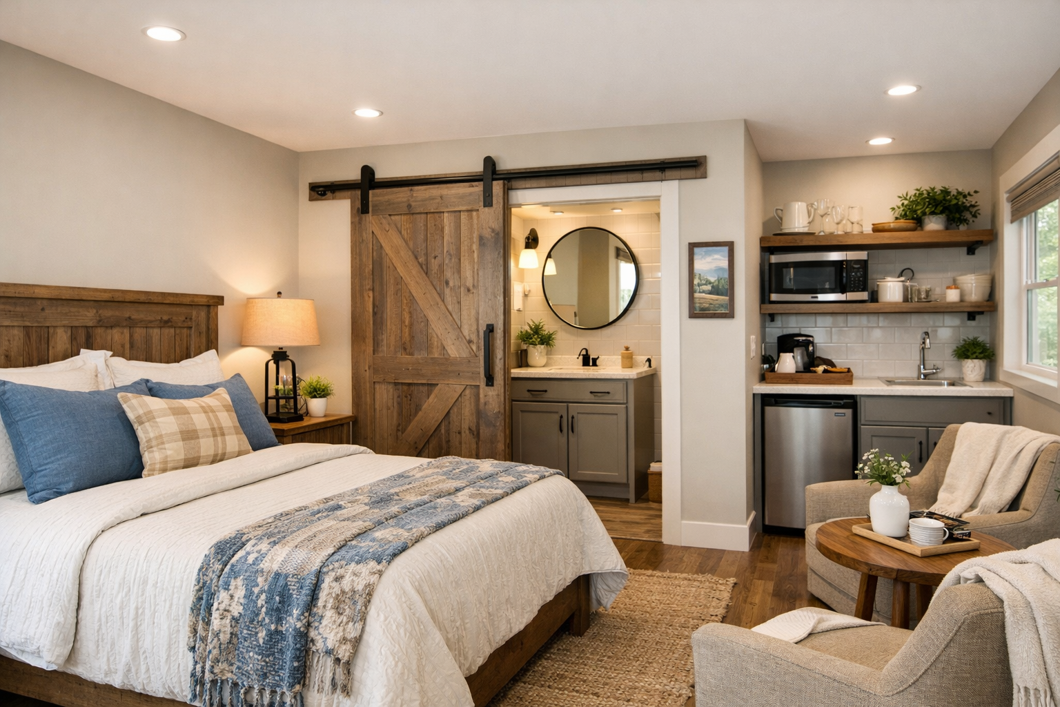 What bathroom details make the layout work long term?