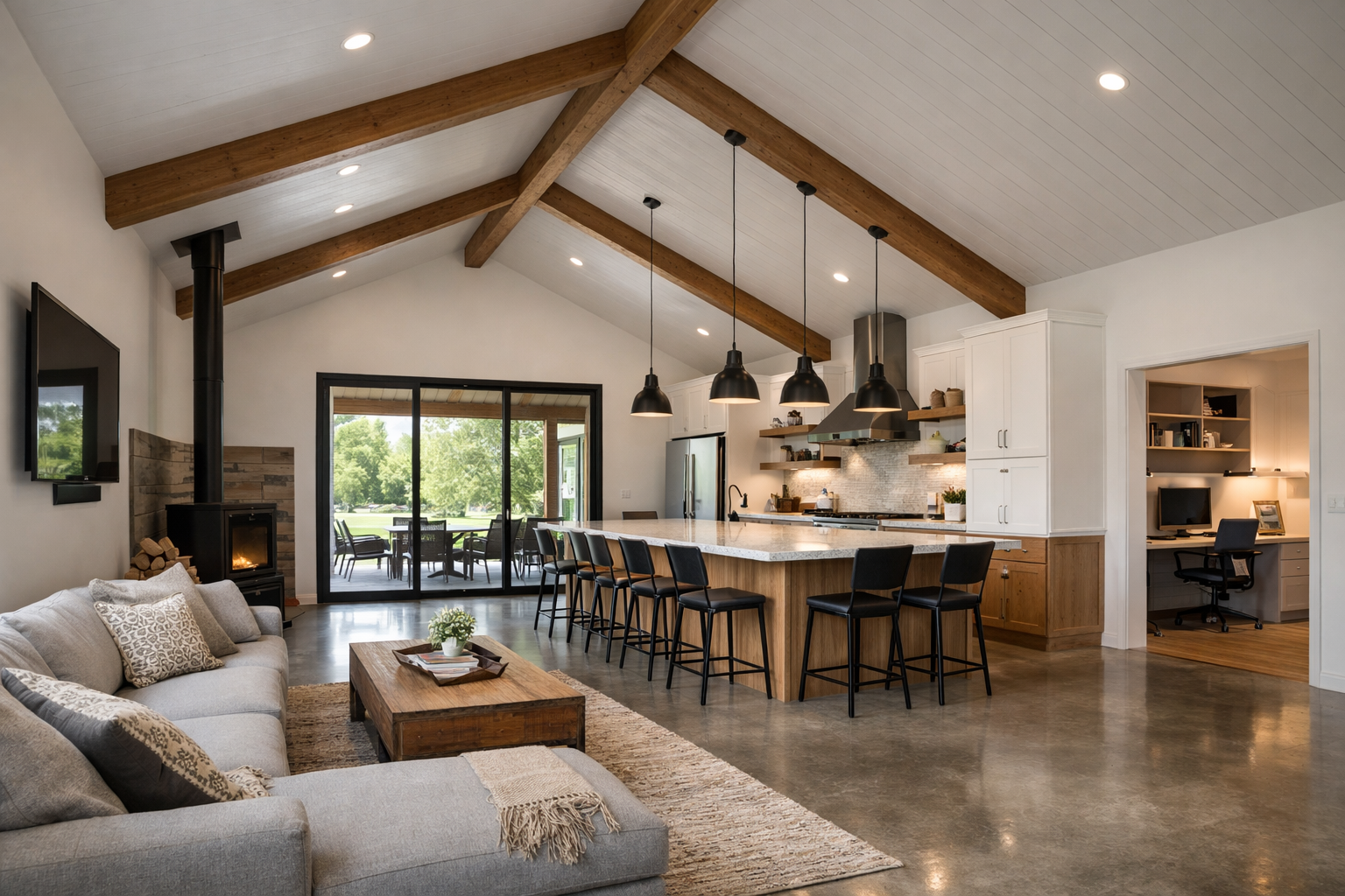 Where should private guest quarters go in a floor plan?