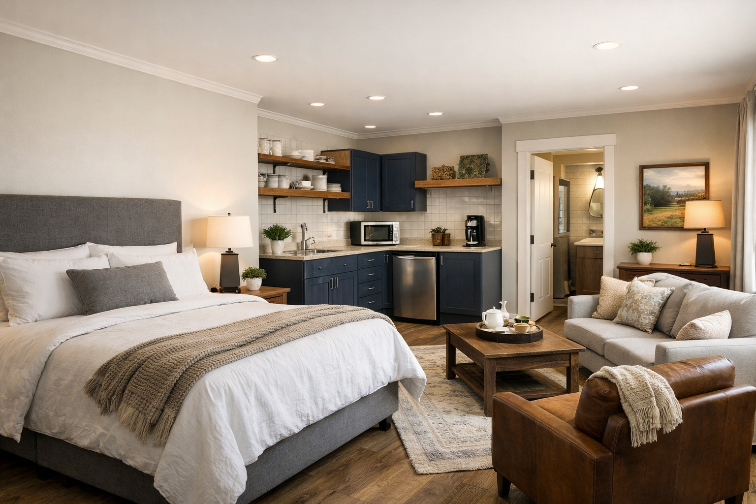 Where should the guest suite go in the floor plan?