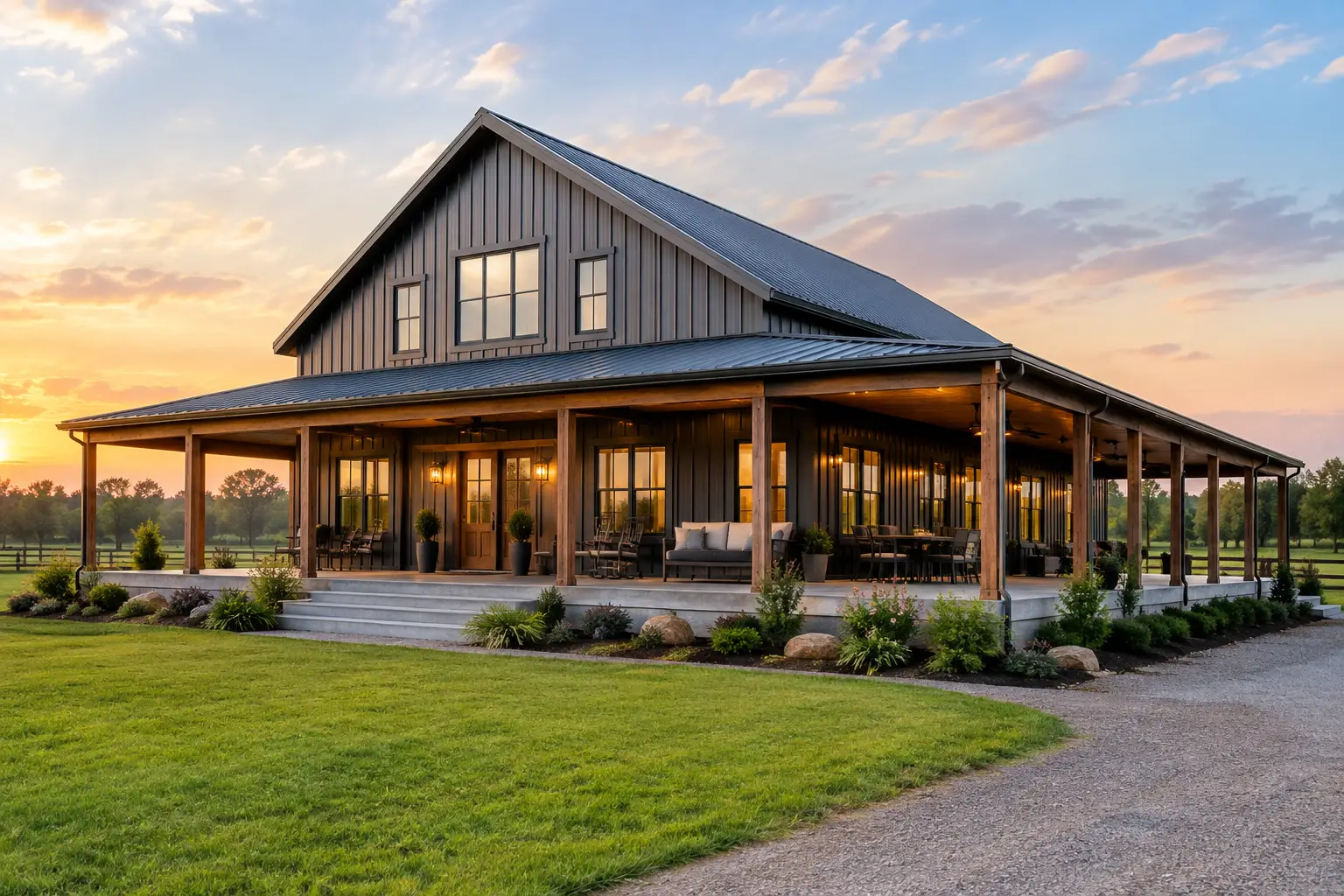 Barndominium With Wraparound Porch Plans That Work